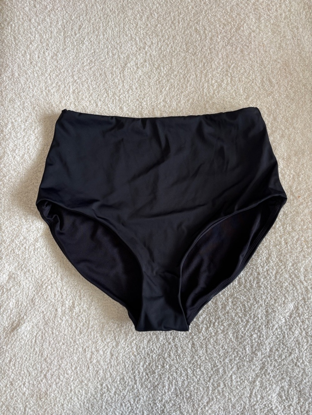Senita Athletics Black High-Waist Bikini bottoms.